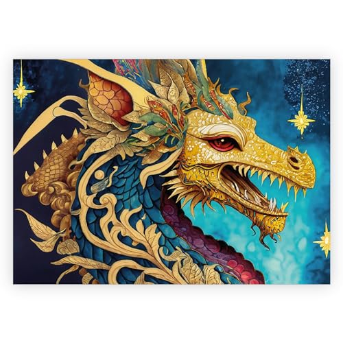 4 Grußkarten: Edle Klappkarte mit goldenem Drachen auch als Neujahrskarten Glückwunsch Grußkarten 2024 Neujahr Silvester 4 Grußkarten: Edle Klappkarte mit goldenem Drachen auch als Neujahrskarten Glückwunsch Grußkarten 2024 Neujahr Silvester von Kartenkaufrausch