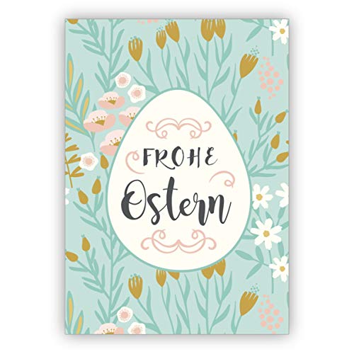 4 Klappkarten Klassische florale Osterkarte mit dickem Osterei auf Blumenwiese: Frohe Ostern - zum Osterfest • hochwertige Glückwunschkarten mit Umschlägen zu Ostern, Ostergrüße, Osterkarten 4 Klappkarten Klassische florale Osterkarte mit dickem Osterei auf Blumenwiese: Frohe Ostern - zum Osterfest • hochwertige Glückwunschkarten mit Umschlägen zu Ostern, Ostergrüße, Osterkarten von Kartenkaufrausch