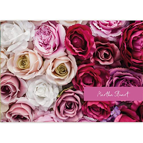 4 personalisierbare Romantik DIN A3 Malblöcke Motiv zarte Rosen in Pastell, mit Namen • Malblock Zeichenblock Skizzen-Block 25 Blatt weiß, kopfverleimt, Papier 100g/m²- für Schule, Basteln, Hobby von Kartenkaufrausch