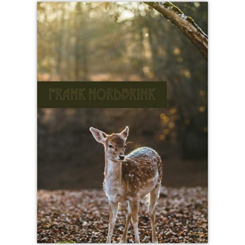 4 personalisierte, sch”ner DIN A3 Kinder Malbl”cke "Kitz im Wald", braun Malblock Zeichenblock Skizzen-block 25 Blatt weiá, kopfverleimt, Qualit„ts-Papier 100g/mý- fr Schule, Basteln, Hobby von Kartenkaufrausch