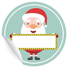 54 Weihnachtsmann Aufkleber zum beschriften, MATTE Papieraufkleber für Einladungen, Geschenke, Sticker selbstklebende Etiketten für Paket Brief Deko (ø 30mm; 54 x 1 Motiv) von Kartenkaufrausch