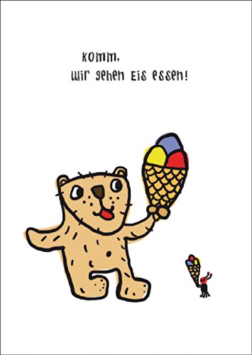 Einladungskarte mit Bär nicht nur für Kinder: Komm, wir gehen Eis essen • Klappkarte mit Umschlag um Höhepunkte des Lebens mit Freunden & Familie zu feiern Einladungskarte mit Bär nicht nur für Kinder: Komm, wir gehen Eis essen • Klappkarte mit Umschlag um Höhepunkte des Lebens mit Freunden & Familie zu feiern von Kartenkaufrausch