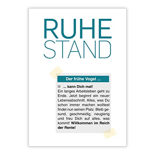 Humorvolle Ruhestands Karte: Der frühe Vogel kann Dich mal mit Renten Spruch • humorvolle Verabschiedungs Klappkarte mit Spruch für Kollegen, Freunden, Familie Humorvolle Ruhestands Karte: Der frühe Vogel kann Dich mal mit Renten Spruch • humorvolle Verabschiedungs Klappkarte mit Spruch für Kollegen, Freunden, Familie von Kartenkaufrausch