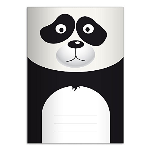 Kartenkaufrausch 1 süßes DIN A4 Schulheft, Schreibhefte als kleiner Panda Lineatur 25 (liniertes Heft) von Kartenkaufrausch