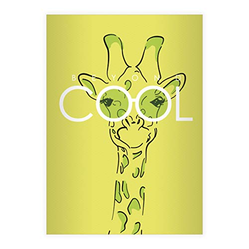 Kartenkaufrausch 4 Beyond Cool DIN A5 Schulhefte, Schreibhefte mit Sonnenbrillen Giraffe, grün Lineatur 4 (liniertes Heft 16 Blatt/32 Seiten) Notizheft, Kladde für Schule, Universität, Büro von Kartenkaufrausch