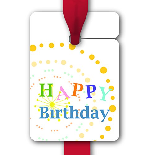 Kartenkaufrausch 8 poppige Geburtstag Geschenkanhänger farbig, Anhänger: Happy Birthday • zum Verzieren von Geschenktüten von Kartenkaufrausch