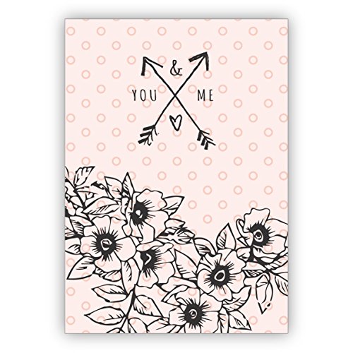 Schicke Liebes Klappkarte mit Herz und Blumen nicht nur zum Valentinstag: you & me • tolle Grusskarte mit Umschlag in Premium Qualität Schicke Liebes Klappkarte mit Herz und Blumen nicht nur zum Valentinstag: you & me • tolle Grusskarte mit Umschlag in Premium Qualität von Kartenkaufrausch