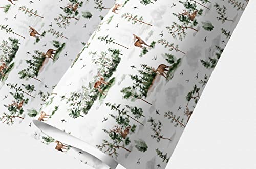 Schönes Forst Geschenkpapier Set: Winter Geschenkpapier mit Wald Bäumen Rehen und Hirschen, Dekorpapier, Musterpapier zum Einpacken von Geschenken, grün weiß, Format: 32 x 48cm, 4 Bogen Schönes Forst Geschenkpapier Set: Winter Geschenkpapier mit Wald Bäumen Rehen und Hirschen, Dekorpapier, Musterpapier zum Einpacken von Geschenken, grün weiß, Format: 32 x 48cm, 4 Bogen von Kartenkaufrausch