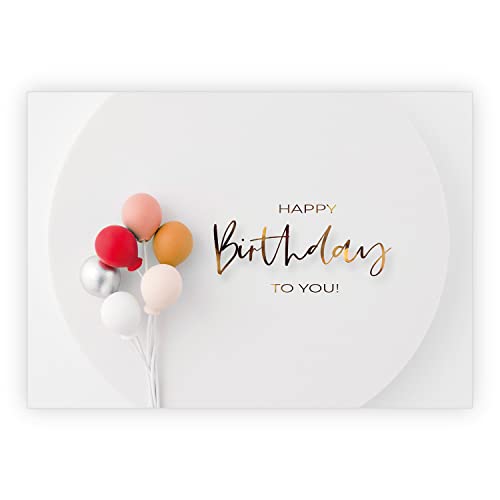 Trend Geburtstags Grußkarte mit Umschlag: Happy Birthday to you - Hochwertige Premium Klappkarte mit Ballons um Mann und Frau zu gratulieren Trend Geburtstags Grußkarte mit Umschlag: Happy Birthday to you - Hochwertige Premium Klappkarte mit Ballons um Mann und Frau zu gratulieren von Kartenkaufrausch