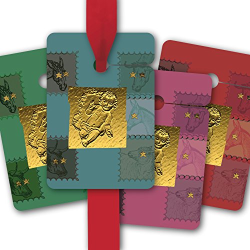 Weihnachts Geschenk Anhänger, Papieranhänger, Geschenk Karten (8Stk) universal Hänge Etiketten zu Weihnachten mit Christkind und Krippen Tiere von Kartenkaufrausch