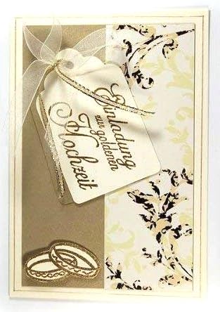 5 x Hochwertige Einladungskarten zur goldenen Hochzeit* creme-gold *Handmade* 5 x Hochwertige Einladungskarten zur goldenen Hochzeit* creme-gold *Handmade* von Kartenkunst