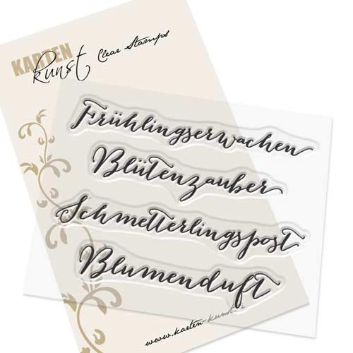 Karten-Kunst Clear Stamps KK-0033 Stempel Große Worte Frühlingserwachen, Blütenzauber, Schmetterlingspost, Blumenduft Silikonstempel Karten-Kunst Clear Stamps KK-0033 Stempel Große Worte Frühlingserwachen, Blütenzauber, Schmetterlingspost, Blumenduft Silikonstempel von Kartenkunst