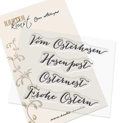 Karten-Kunst Clear Stamps KK-0032 Stempel Große Worte Vom Osterhasen, Hasenpost, Osternest, Frohe Ostern Silikonstempel Karten-Kunst Clear Stamps KK-0032 Stempel Große Worte Vom Osterhasen, Hasenpost, Osternest, Frohe Ostern Silikonstempel von Kartenkunst