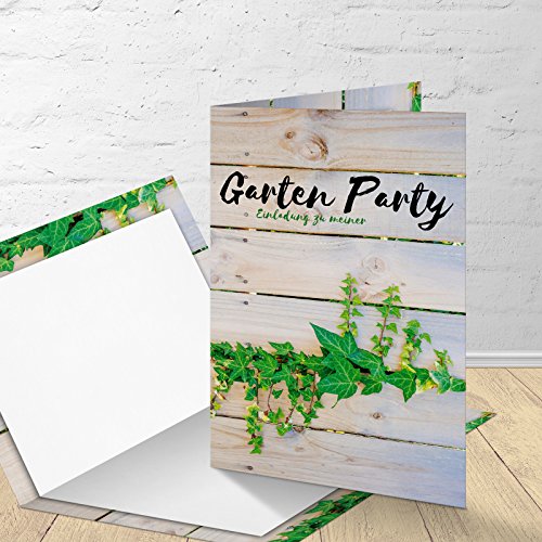 5 Einladungskarten mit passenden Umschlägen, Einladungskarten fürs Grillfest, Sommerfest, Gartenfest, Gartenparty, Klappkarten im Set zu 5 Stk. "Gartenzaun" 5 Einladungskarten mit passenden Umschlägen, Einladungskarten fürs Grillfest, Sommerfest, Gartenfest, Gartenparty, Klappkarten im Set zu 5 Stk. "Gartenzaun" von Kartenkuss