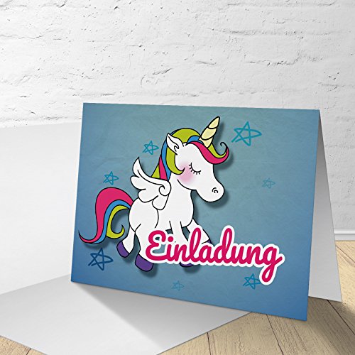 5 Karten zum Kindergeburtstag mit Umschlägen, Motiv "Magisches Einhorn", Einladungskarten zum Kindergeburtstag, Klappkarten im Set zu 5 Stk. 5 Karten zum Kindergeburtstag mit Umschlägen, Motiv "Magisches Einhorn", Einladungskarten zum Kindergeburtstag, Klappkarten im Set zu 5 Stk. von Kartenkuss