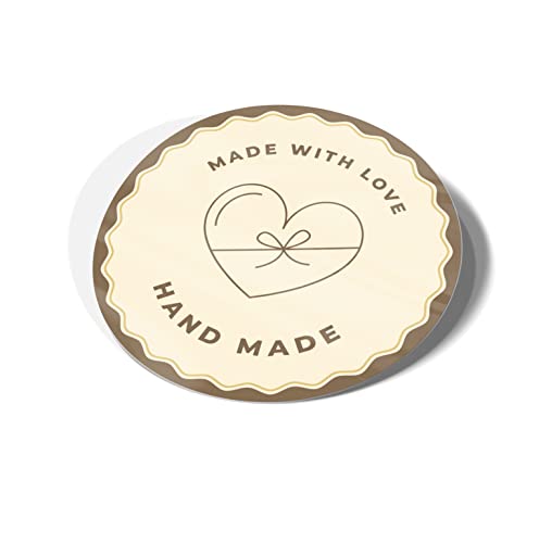 Kartenkuss - runde transparente Aufkleber "Made with Love" - 5cm Durchmesser (50 Srück) von Kartenkuss