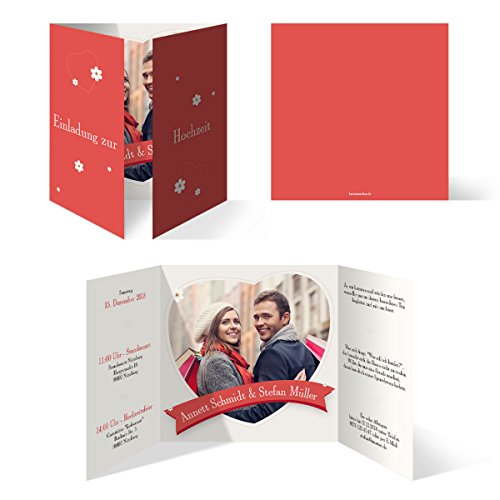 20 x Hochzeitseinladungen Hochzeit Einladungskarten Einladung Karten individuell - Gänseblümchen Liebe von Kartenmachen.de