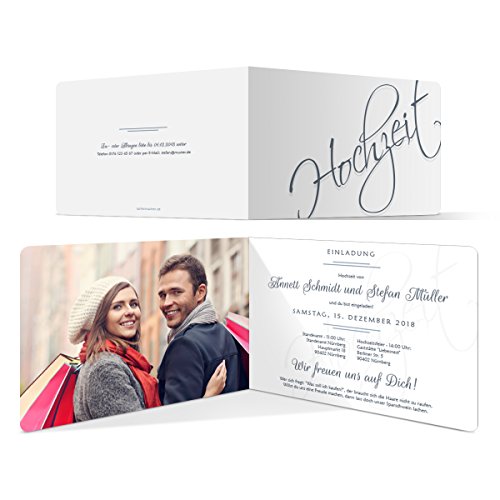 30 x Hochzeitseinladungen Einladungskarten Einladung Karten individuell - Hochzeit Schriftzug von Kartenmachen.de