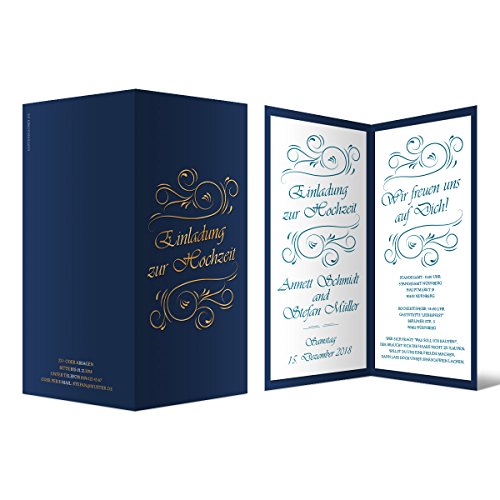 30 x Hochzeitseinladungen romantisch elegante Hochzeit Einladungskarten individuell - Traumschön von Kartenmachen.de