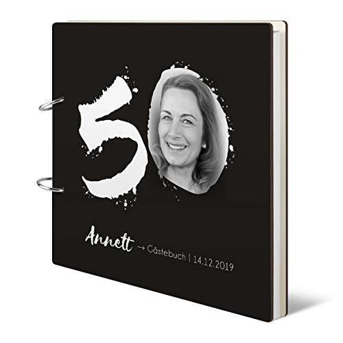 50 Jahre Runder Geburtstag Gästebuch inkl. Buchdeckel individuell gedruckt Foto und Text, quadratisch 215x215mm Ringbuch inkl. 72 Blatt / 144 Naturpapier Innenseiten - "Fotokleckse" Motiv 50 Jahre Runder Geburtstag Gästebuch inkl. Buchdeckel individuell gedruckt Foto und Text, quadratisch 215x215mm Ringbuch inkl. 72 Blatt / 144 Naturpapier Innenseiten - "Fotokleckse" Motiv von Kartenmachen.de
