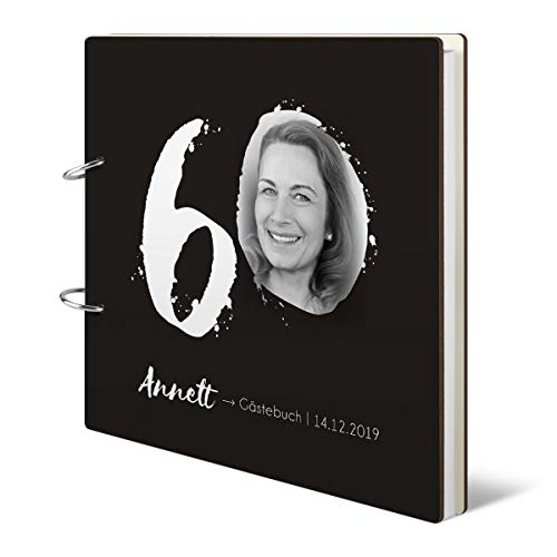 60 Jahre Runder Geburtstag Gästebuch inkl. Buchdeckel individuell gedruckt Foto und Text, quadratisch 215x215mm Ringbuch inkl. 72 Blatt / 144 Naturpapier Innenseiten - "Fotokleckse" Motiv 60 Jahre Runder Geburtstag Gästebuch inkl. Buchdeckel individuell gedruckt Foto und Text, quadratisch 215x215mm Ringbuch inkl. 72 Blatt / 144 Naturpapier Innenseiten - "Fotokleckse" Motiv von Kartenmachen.de
