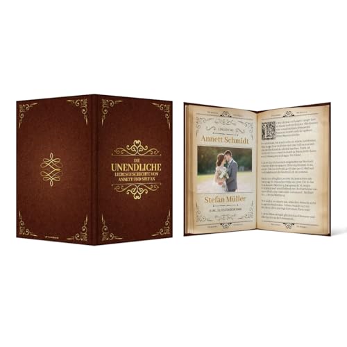 Kartenmachen.de 10-100x Personalisierte Hochzeitseinladungen Hochzeit Einladungskarten individuell - Märchenbuch Liebesgeschichte von Kartenmachen.de