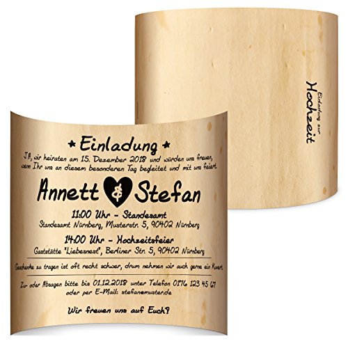 Kartenmachen.de 10 x Hochzeitseinladungen Einladungskarten Hochzeit - Vintage Flaschenpost Kartenmachen.de 10 x Hochzeitseinladungen Einladungskarten Hochzeit - Vintage Flaschenpost von Kartenmachen.de