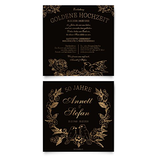 Kartenmachen.de 10 x Hochzeitseinladungen Goldhochzeit goldene Hochzeit Einladung individuell - Kratzbild Motiv Kartenmachen.de 10 x Hochzeitseinladungen Goldhochzeit goldene Hochzeit Einladung individuell - Kratzbild Motiv von Kartenmachen.de