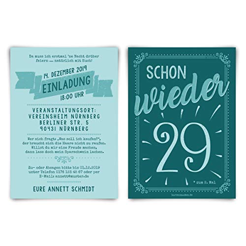 Kartenmachen.de 10 x Runder 30. Geburtstag individuelle Einladungskarten Einladungen - schon wieder 29 Kartenmachen.de 10 x Runder 30. Geburtstag individuelle Einladungskarten Einladungen - schon wieder 29 von Kartenmachen.de