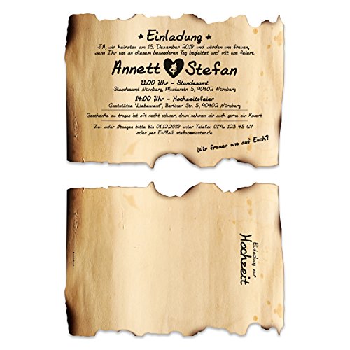 Kartenmachen.de Lasergeschnittene Hochzeitseinladungen Einladungskarten Hochzeit - Vintage Flaschenpost Kartenmachen.de Lasergeschnittene Hochzeitseinladungen Einladungskarten Hochzeit - Vintage Flaschenpost von Kartenmachen.de
