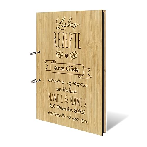 Kartenmachen.de Personalisiertes Kochbuch echtes Holz DIN A4 Rezeptbuch zum selber Ausfüllen mit Lasergravur - mit 25 Blatt / 50 Seiten Fotokarton Schwarz Kartenmachen.de Personalisiertes Kochbuch echtes Holz DIN A4 Rezeptbuch zum selber Ausfüllen mit Lasergravur - mit 25 Blatt / 50 Seiten Fotokarton Schwarz von Kartenmachen.de