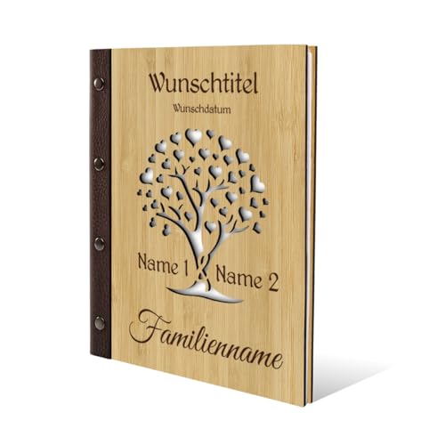 Kartenmachen.de Stammbuch Gravur individuell Bambus Cover lasergeschnitten mit Echtleder Rücken und Extras Stammbuchformat hoch 175 x 220 mm - Herzbaum Kartenmachen.de Stammbuch Gravur individuell Bambus Cover lasergeschnitten mit Echtleder Rücken und Extras Stammbuchformat hoch 175 x 220 mm - Herzbaum von Kartenmachen.de