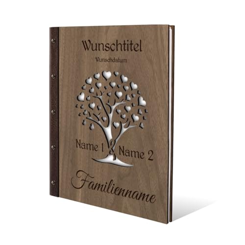 Kartenmachen.de Stammbuch der Familie Holz mit Echtleder Rücken Gravur individuell mit Extras DIN A4 Nussbaum Amerikanisch - Herzbaum Kartenmachen.de Stammbuch der Familie Holz mit Echtleder Rücken Gravur individuell mit Extras DIN A4 Nussbaum Amerikanisch - Herzbaum von Kartenmachen.de