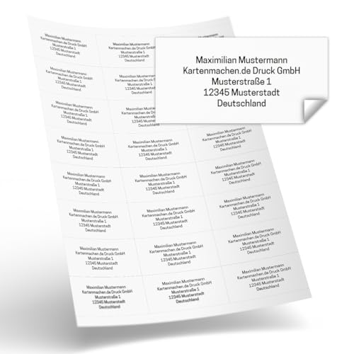 Personalisierte selbstklebende Adressaufkleber XL 70x35mm bis 7 Zeilen, ab 24 bis 240 Stück selbst gestalten, Namens-Etiketten für Schule Personalisierte selbstklebende Adressaufkleber XL 70x35mm bis 7 Zeilen, ab 24 bis 240 Stück selbst gestalten, Namens-Etiketten für Schule von Kartenmachen.de