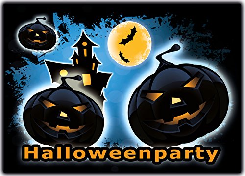 Kartenuniversum Halloween Einladung zur Halloweenparty Einladungskarten Grusel-Party Horror-Party Geburtstag Sarg Kindergeburtstag Kinder (Blau) von Kartenuniversum