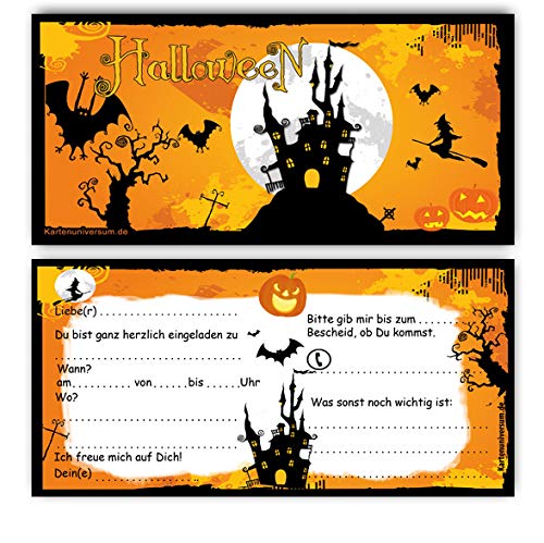 Halloween Einladung zur Halloweenparty Einladungskarten Grusel-Party Horror-Party Geburtstag Sarg Kindergeburtstag Kinder (Karten) von Kartenuniversum