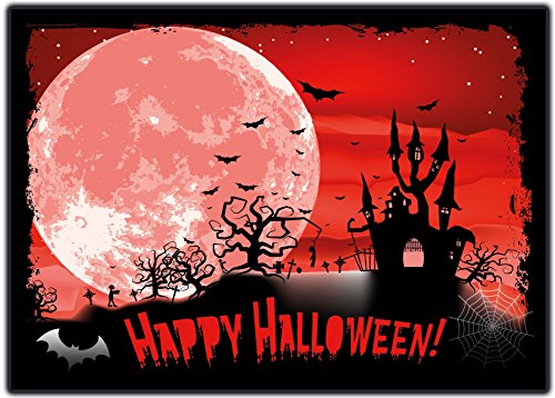 Kartenuniversum Halloween Einladung zur Halloweenparty Einladungskarten Grusel-Party Horror-Party Geburtstag Sarg Kindergeburtstag Kinder (Rot) von Kartenuniversum
