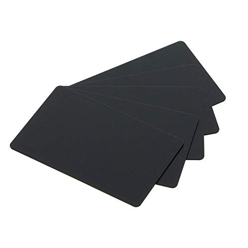 Blankokarten lebensmittelecht schwarz matt [500 Stück] Plastikkarten Blankokarten CR80 760 Mikron PVC Karten Blanko aus Plastik Standard EC-Kartenformat von Karteo