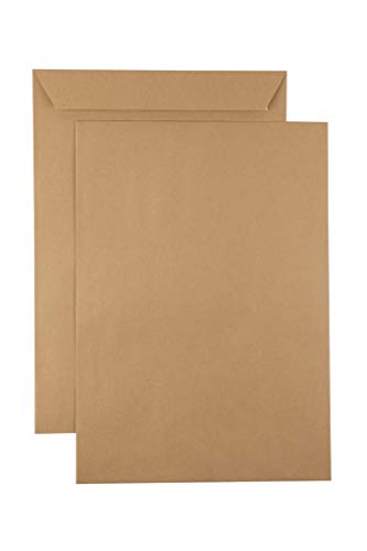 250 Faltentaschen Versandtaschen C4, haftklebend, braun, ohne Fenster (229x324+40mm) von Karton-billiger