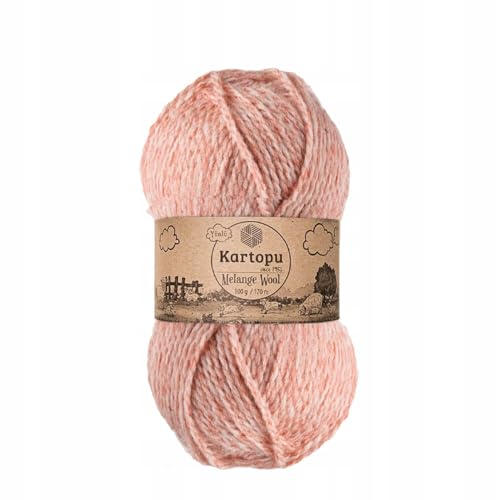 Kartopu Melange-Wolle, Wollstrickseil (4 Knäuel), je Knäuel (Knäuel), 100 g, sehr weich und verleiht Ihren Strickstücken ein erstaunliches wolliges Gefühl (Güteklasse Pink 9003) von Kartopu