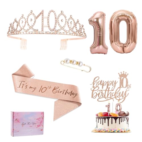 10. Geburtstag Mädchen Deko, Geschenk 10 Geburtstag Mädchen, 10. Geburtstagskrone und Schärpe, Geburtstags 10 Jahre Mädchene Tortendeko, Geburtstagsdeko Mädchens 10 Jahre 10. Geburtstag Mädchen Deko, Geschenk 10 Geburtstag Mädchen, 10. Geburtstagskrone und Schärpe, Geburtstags 10 Jahre Mädchene Tortendeko, Geburtstagsdeko Mädchens 10 Jahre von Kaseryao