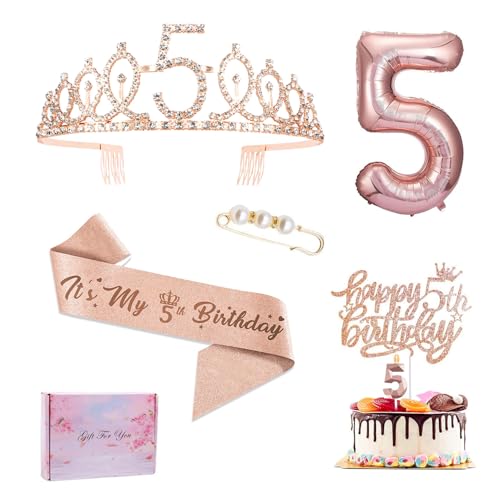 5. Geburtstag Mädchen Deko, Geschenk 5 Geburtstag Mädchen, 5. Geburtstagskrone und Schärpe, Geburtstags 5 Jahre Mädchene Tortendeko, Geburtstagsdeko Mädchens 5 Jahre 5. Geburtstag Mädchen Deko, Geschenk 5 Geburtstag Mädchen, 5. Geburtstagskrone und Schärpe, Geburtstags 5 Jahre Mädchene Tortendeko, Geburtstagsdeko Mädchens 5 Jahre von Kaseryao