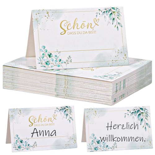 50 Stück Tischkarten Geburtstag, Tischkarten Hochzeit, Tischkarten Schön Dass Du Da Bist, Eukalyptus Namensschilder Hochzeit, Tischdeko Platzkarten für Hochzeiten, Taufen, Geburtstage, Kommunion 50 Stück Tischkarten Geburtstag, Tischkarten Hochzeit, Tischkarten Schön Dass Du Da Bist, Eukalyptus Namensschilder Hochzeit, Tischdeko Platzkarten für Hochzeiten, Taufen, Geburtstage, Kommunion von Kaseryao