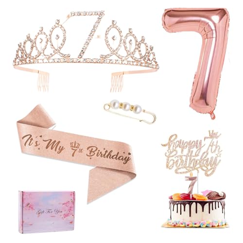 7. Geburtstag Mädchen Deko, Geschenk 7 Geburtstag Mädchen, 7. Geburtstagskrone und Schärpe, Geburtstags 7 Jahre Mädchene Tortendeko, Geburtstagsdeko Mädchens 7 Jahre 7. Geburtstag Mädchen Deko, Geschenk 7 Geburtstag Mädchen, 7. Geburtstagskrone und Schärpe, Geburtstags 7 Jahre Mädchene Tortendeko, Geburtstagsdeko Mädchens 7 Jahre von Kaseryao