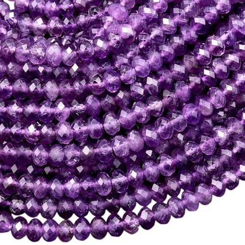 AAA-Perlen, facettiert, natürlicher Amethyst, 4 mm, 6 mm, 39,4 cm Strang AAA-Perlen, facettiert, natürlicher Amethyst, 4 mm, 6 mm, 39,4 cm Strang von Kashish Gems & Jewels