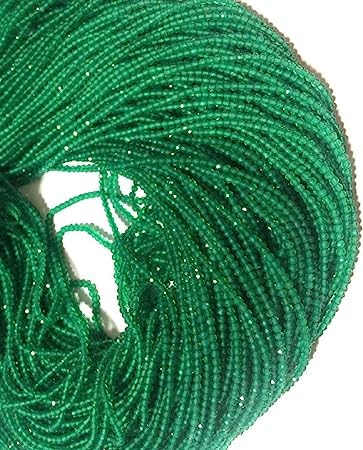 Kashish Gems & Jewels AAA grüne Onyx-Rondelle-Perlen, Micro, Onyx, loser Edelstein, Smaragd-Halskette, Schmuck, 2 mm von Kashish Gems & Jewels