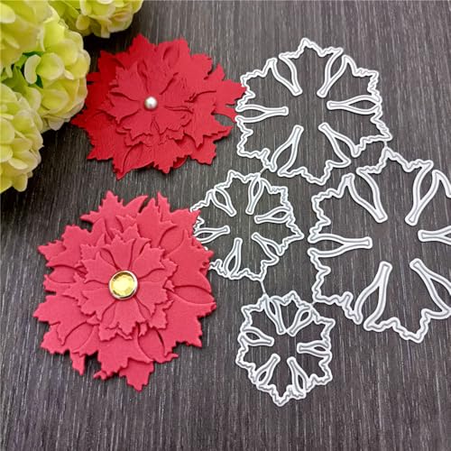 3D-Rosen-Metall-Stanzformen, Hochzeits-Blätter, Stanzschablonen für DIY, Scrapbooking, Album, dekorative Prägepapier-Stanzformen für Kartenherstellung (Blume B) von Kashoer