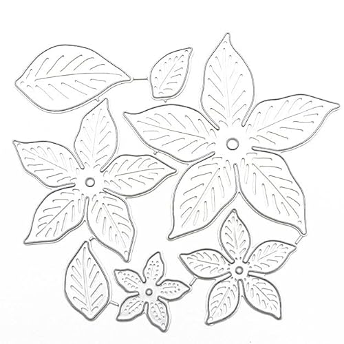 3D-Rosen-Metall-Stanzformen, Hochzeits-Blätter, Stanzschablonen für DIY, Scrapbooking, Album, dekorative Prägepapier-Stanzformen für Kartenherstellung (Blume D) von Kashoer