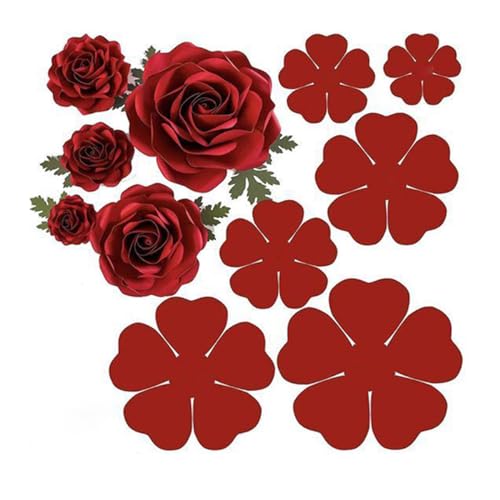 3D-Rosen-Metall-Stanzformen, Hochzeitsblumen, Blätter, Stanzschablonen für DIY, Scrapbooking, Album, dekorative Prägepapier-Stanzformen für Kartenherstellung (Blume A) von Kashoer