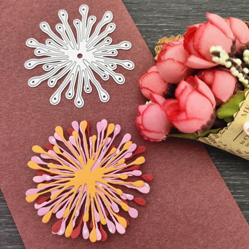 Metall-Stanzformen mit 3D-Rosenblüten, Hochzeitsblumen, Blättern, Stanzschablonen für Bastelarbeiten, Scrapbooking, Alben, dekorative Prägepapier-Stanzformen für Kartenherstellung (Blume G) von Kashoer